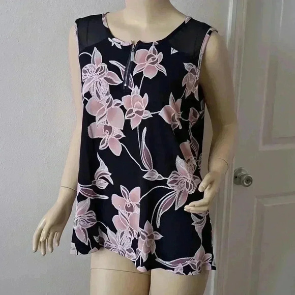 TOP BLOUSE BLUE AND PINK JSJ - Picture 2 of 7